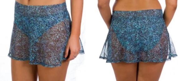 boobah Swimwear – Mesh Flared Mini Skirt