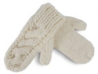 UGG Since 1974 - Ivory Cable Knit Wool Mittens