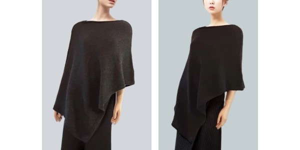Alpaca Shop Australia – Alpaca Asymmetrical Thick Poncho – Charcoal