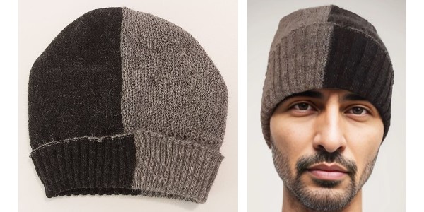 Alpaca Shop Australia – Alpaca Beanie Bi-Color – Grey-Charcoal