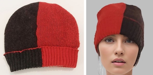 Alpaca Shop Australia – Alpaca Beanie Bi-Color – Orange-Charcoal