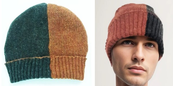 Alpaca Shop Australia – Alpaca Beanie Bi-Color – Terracotta-Charcoal