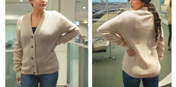 Alpaca Shop Australia – Alpaca Button-Down Cropped Cardigan – Natural Beige