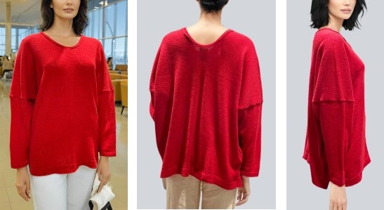 Alpaca Shop Australia – Alpaca Mohair Pullover Sweater Plus Size – Bright Red