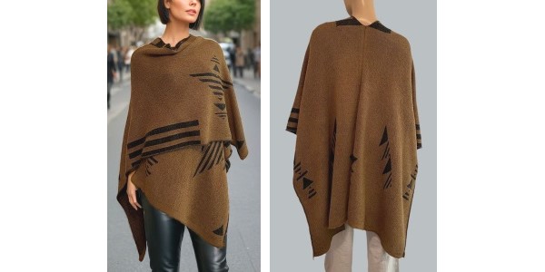 Alpaca Shop Australia – Alpaca Poncho Ruana Guiza – Beige