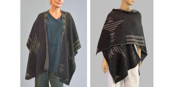 Alpaca Shop Australia – Alpaca Poncho Ruana Guiza – Charcoal