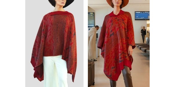 Alpaca Shop Australia – Alpaca Tassie Poncho – Terracotta