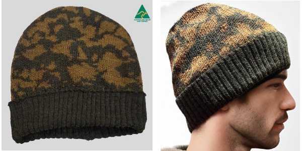 Alpaca Shop Australia – Alpaca Unisex CAMO Beanie Forest – Forest Green-Moss Green