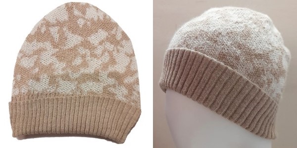 Alpaca Shop Australia – Alpaca Unisex CAMO Beanie Snow – Beige-Pearl