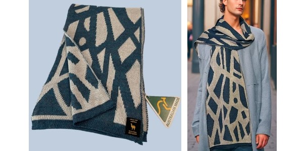 Alpaca Shop Australia – Alpaca Unisex Scarf Lake Stones Design