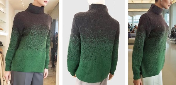 Alpaca Shop Australia – Alpaca Women’s High Neck Abstract Jacquard – Green-Black