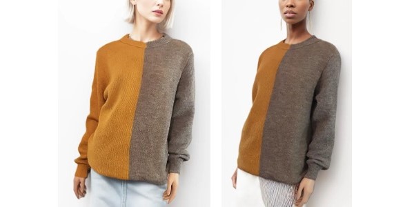 Alpaca Shop Australia – Alpaca Women’s Round Neck Bi-Color – Yellow-Grey
