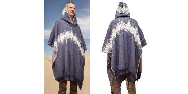Alpaca Shop Australia – Australian Alpaca Thick Poncho Hooded CAMO – Disruption Blue