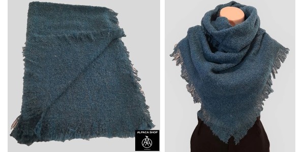 Alpaca Shop Australia – Unisex Smooth Alpaca Scarf Super Soft – Blue Melange