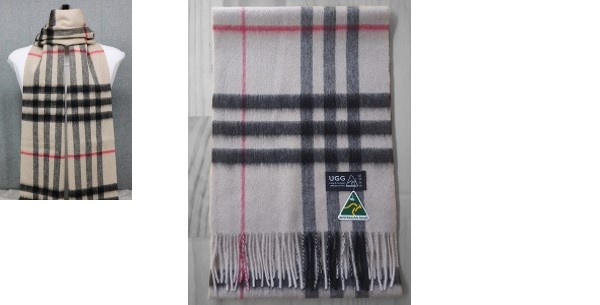 UGG Scarf – Merino Wool Scarf – Tartan Ivory