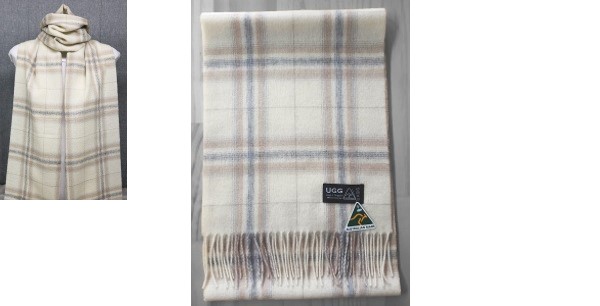 UGG Scarf – Merino Wool Scarf – Vanilla Check