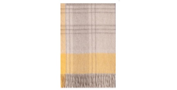 UGG Scarf – Merino Wool Scarf – Yellow & Grey