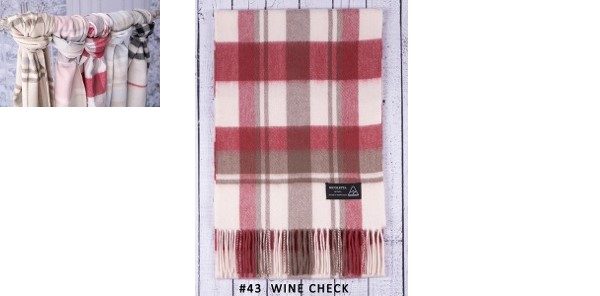 UGG Scarf – Premium Scarf – Wine Check SKU 43
